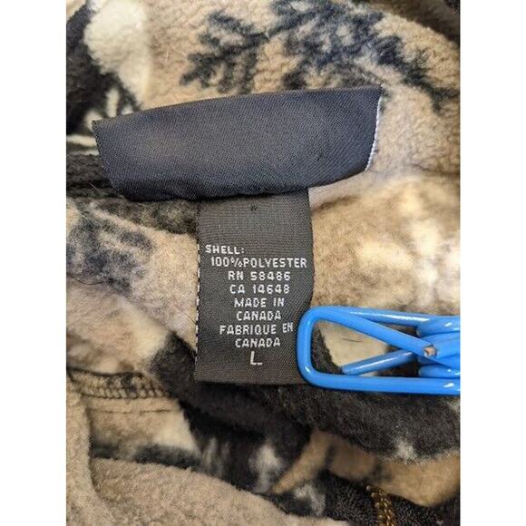 Vintage Sierra Classics Large Snowflake Fleece Jacket Tan Black White Half Zip - Picture 8 of 8